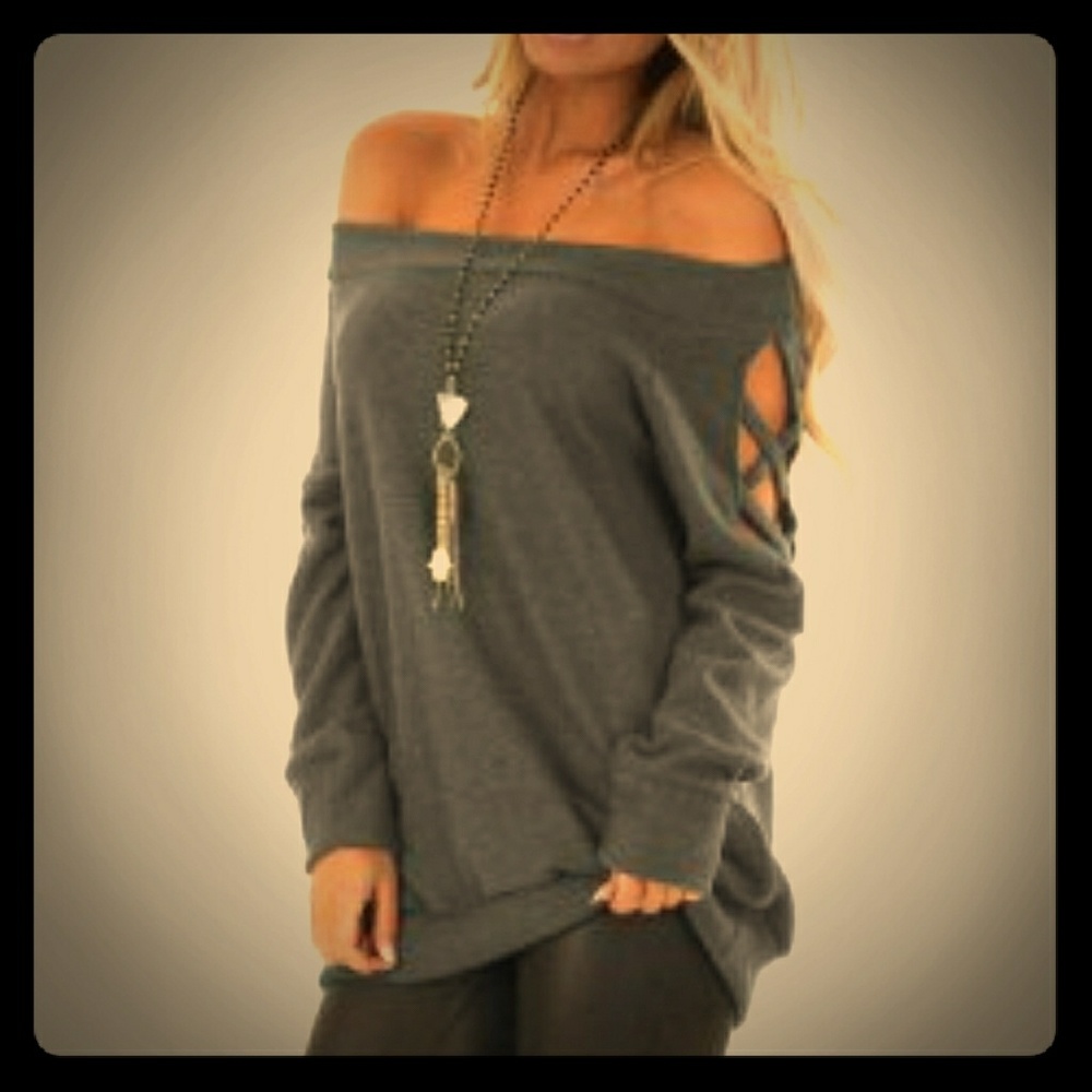 Criss-cross off the shoulder top